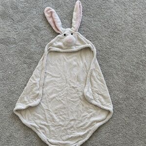 Restoration Hardware Gray and Pink Bunny Hooded Bath Towel